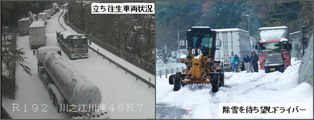 写真：【平成26年12月5日　国道192号大雪災害状況】