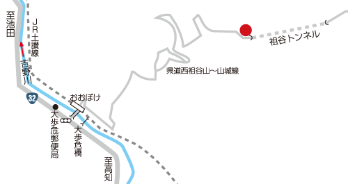 祖谷監督官詰所の地図