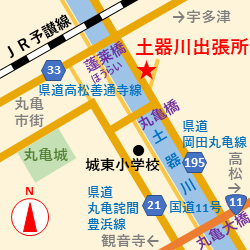 土器川出張所周辺地図