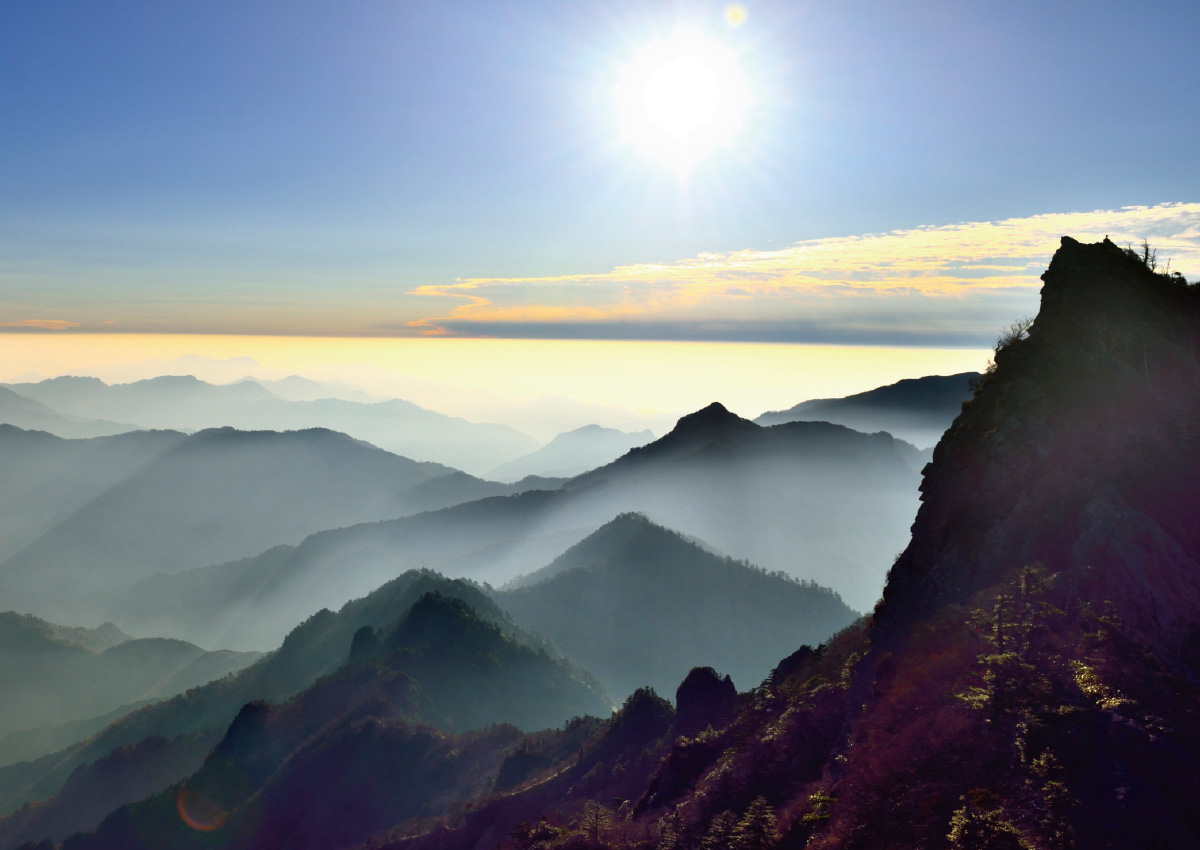 The View from a Sacred Mt.Ishizuchi, the Highest in Western Japan