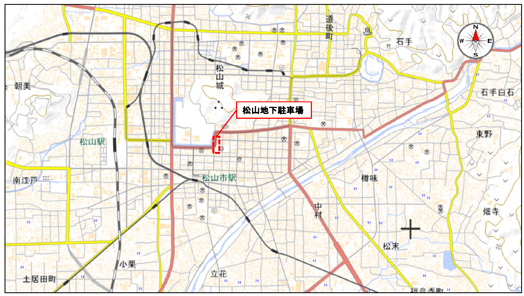 松山地下駐車場 位置図