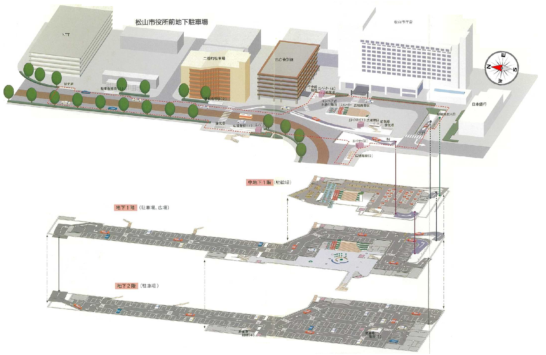 松山地下駐車場 施設概要図
