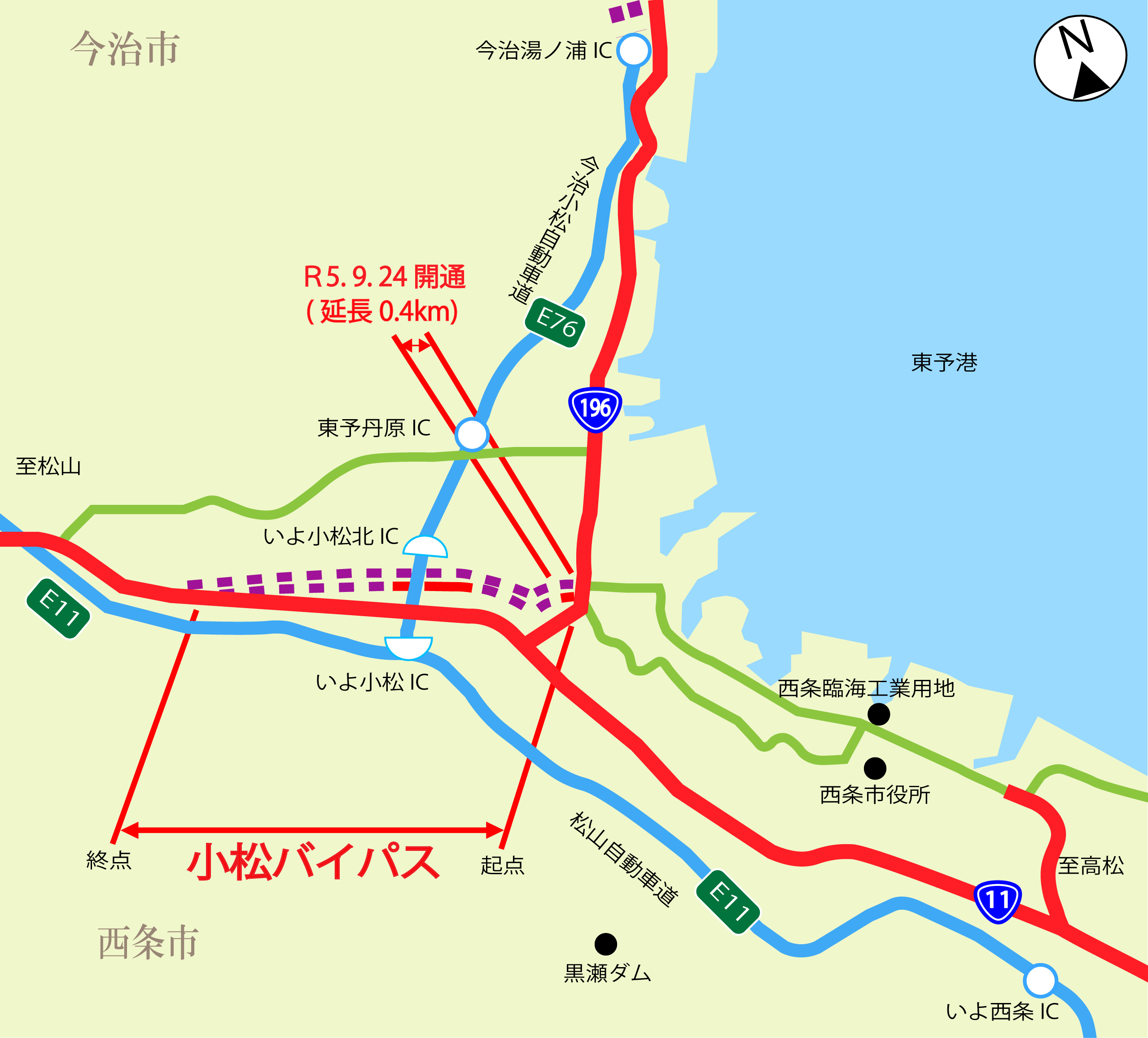 国道11号小松バイパス位置