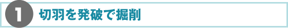 1.切羽を発破で掘削