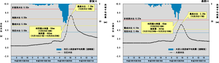 雨量と水位のグラフ